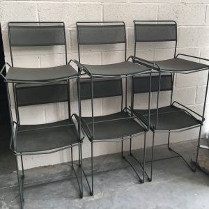 Lot de 6 chaises design en métal peint