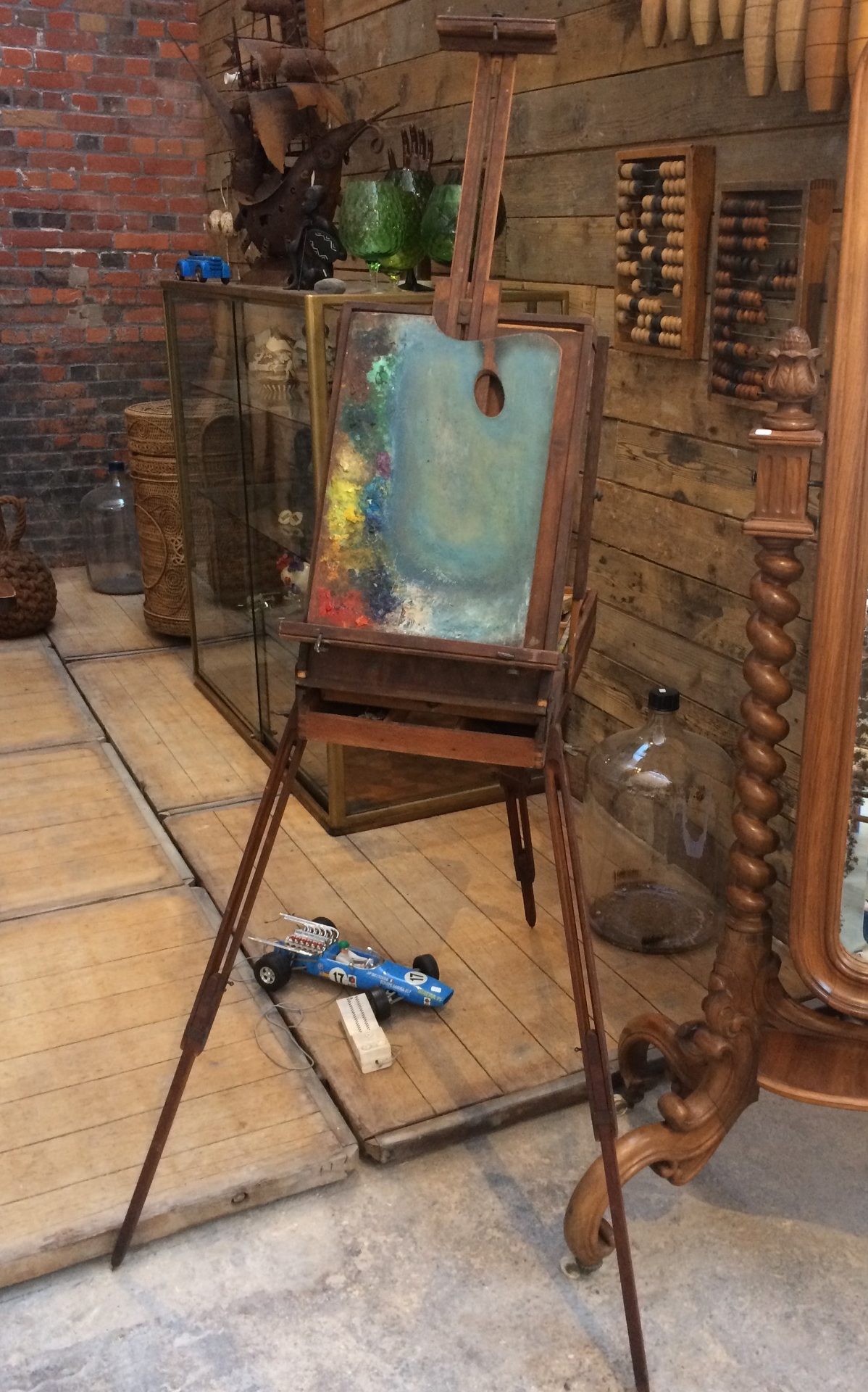 Chevalet De Peintre En Bois Ancien – Occasion – Idéal Pour Artiste Ou Décoration