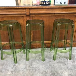 3 Tabourets de bar Charles Ghost by Kartell with Starck