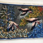 Très belle tapisserie « Flamands roses » par Robert Debièvre