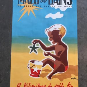 Ancienne affiche Malo les Bains années 50