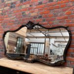 Grand miroir en bois années 50