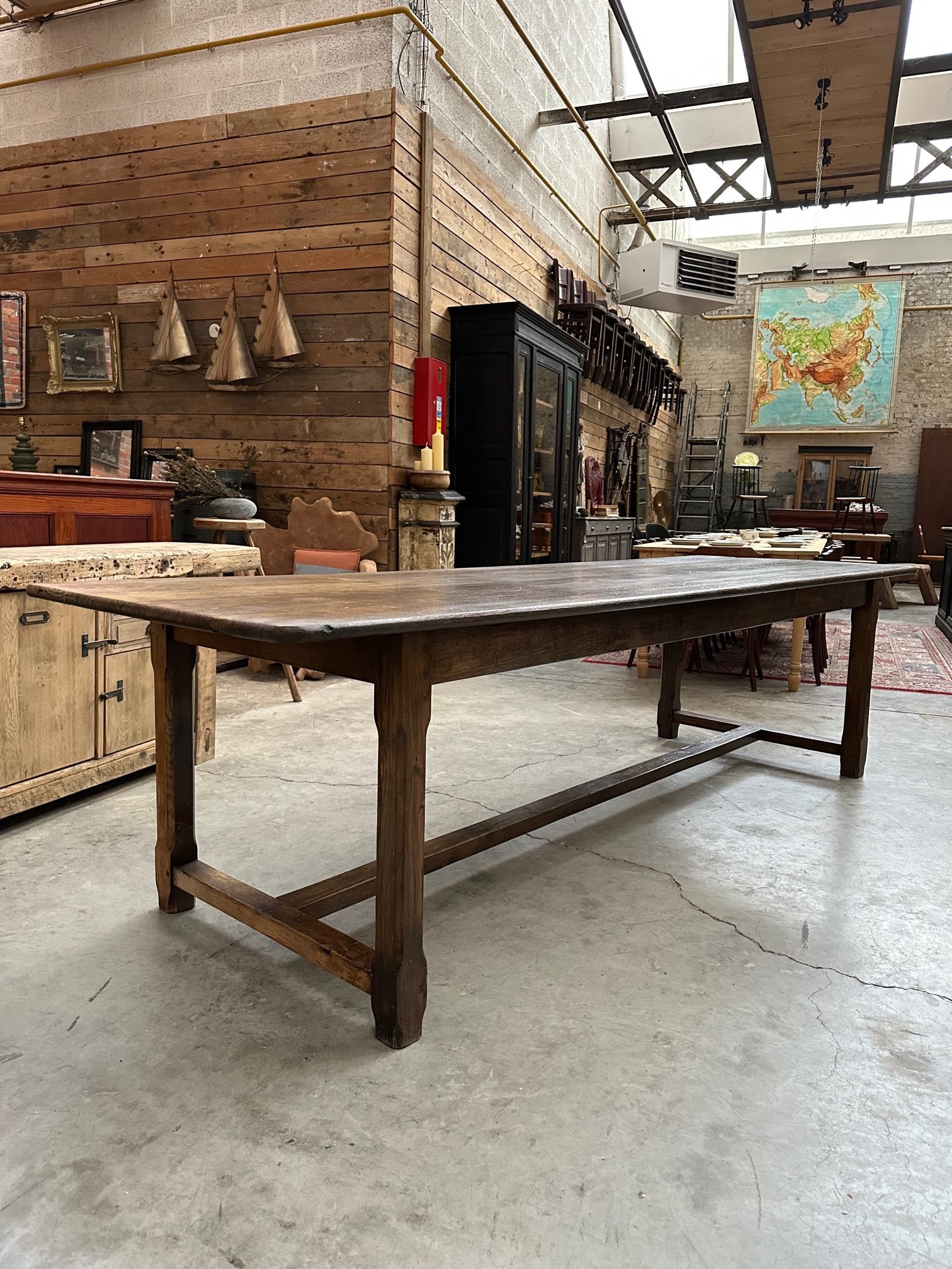 Ancienne grande table de ferme en chêne - Nord Factory