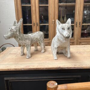 Paire de Chiens en ciment Années 50