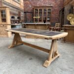 Table Années 60 en chêne et ardoise