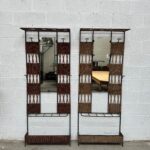 Paire de Vestiaires en rotin et métal