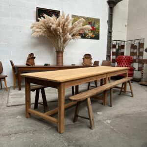 Grande table de communauté en sapin XXème