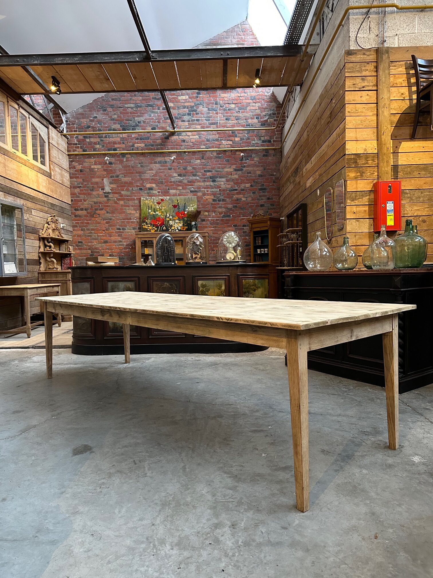 Ancienne table d'estaminet en sapin Début XXème