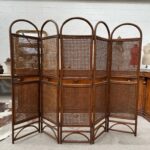 Paravent en rotin années 60