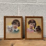 Paire de portraits d&rsquo;enfants Années 50
